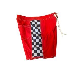 Quiksilver Men original Arch 18"  board Shorts  red/Checker  Size 36